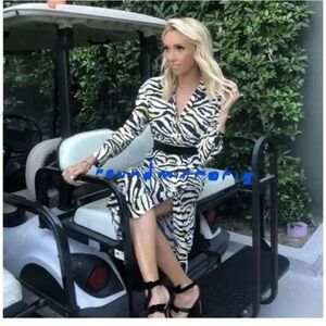 Zebra Print Long Sleeve Dress